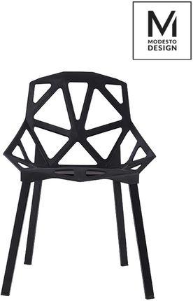 Modesto Design Modesto Krzesło Split Mat Czarne - Polipropylen Podstawa Metalowa (C1023Black)