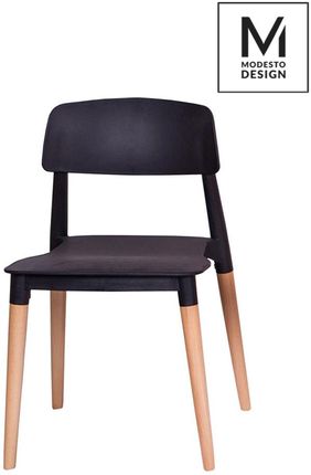 Modesto Design Modesto Krzesło Ecco Czarne - Polipropylen Podstawa Bukowa (C1015Black)