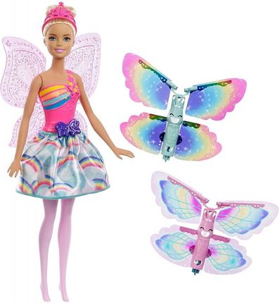 Barbie Lalka Wróżka latające skrzydełka Frb08