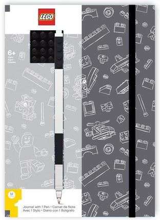 LEGO Szary Notatnik Z Czarnymi Dodoatkami + Długopis A51537