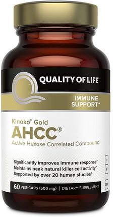 Quality Of Life KINOKO Gold AHCC 500mg 60kaps.