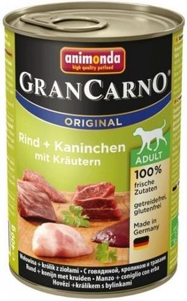 Animonda Grancarno Adult Rind Kaninchen Krautern Wołowina + Królik Z Ziołami 400G