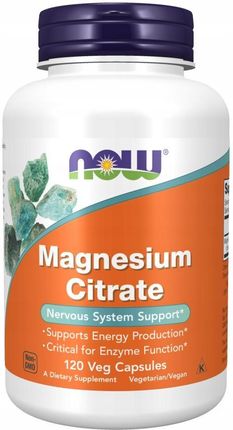 Now Foods Magnesium Citrate Cytrynian magnezu 400mg 120 kaps