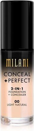 Milani CONCEAL + PERFECT 2-IN-1 FOUNDATION + CONCEALER Podkład kryjący 00 Light Natural