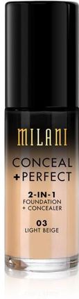 Milani CONCEAL + PERFECT 2 IN 1 FOUNDATION + CONCEALER Podkład kryjący 03 Light Beige