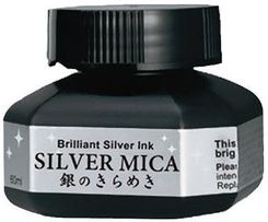 KURETAKE SILVER MICA INK 60ML srebrny tusz do kaligrafii z drobinkami