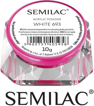 Semilac Acrylic Powder White Pyłek Akrylowy 693 10G 