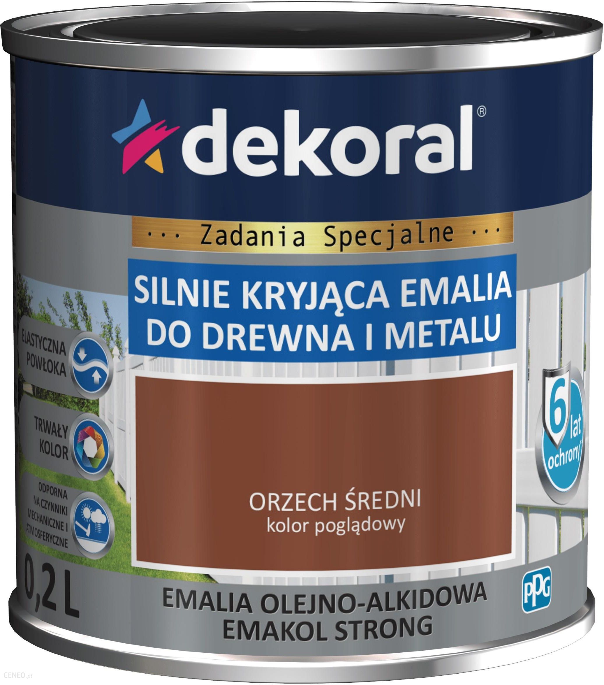  Dekoral Emakol Strong Do Drewna I Metalu Orzech Średni 0,2L