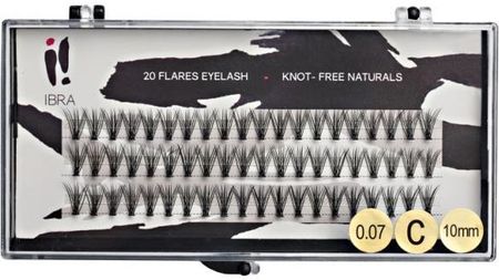 Ibra DOUBLE FLARES EYELASH KNOT-FREE NATURALS Kępki sztucznych rzęs o podwójnej objętości 10mm