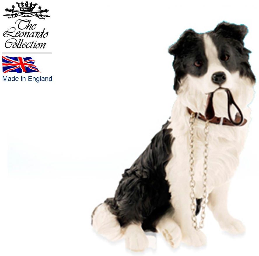 Statuette Border Collie Lesser & Pavey - Noir - 17cm - Collection Leonardo