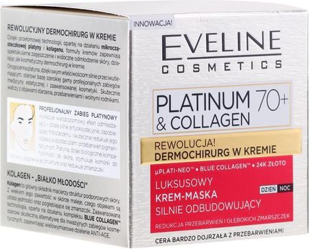 Krem Eveline Platinum & Collagen 70+ silnie odbudowujący na dzień i noc 50ml