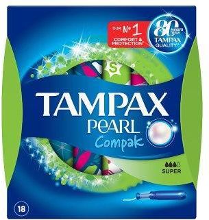 Tampony higieniczne TAMPAX COMPAK Pearl Super 18 sztuk
