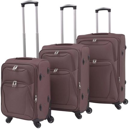 vidaXL 3-częściowy komplet walizek podróżnych, kawowy