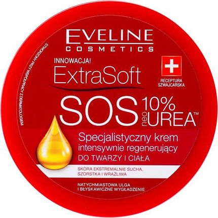 Eveline Extra Soft SOS 10% Urea specjalistyczny krem intensywnie regenerujący do twarzy i ciała 175ml