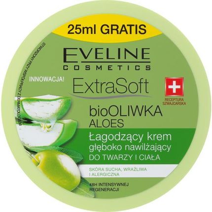 Krem Eveline Extra Soft Łagodzący głęboko nawilżający bio Oliwka i Aloes na noc 175ml