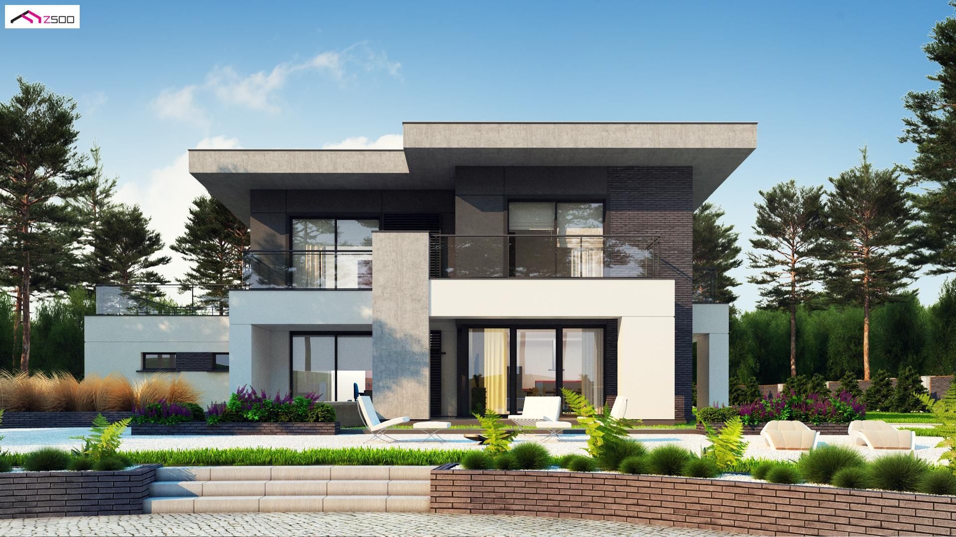 Projekt domu Zx139 Nowoczesny dom jednorodz z garażem