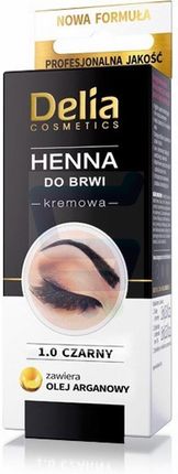 Delia Cosmetics Olej Arganowy kremowa henna do brwi 1,0 Czarny