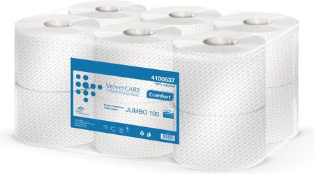 VELVET Professional Papier toaletowy celulozowy Jumbo 2-warstwowy 800 listków 100m 12szt. biały
