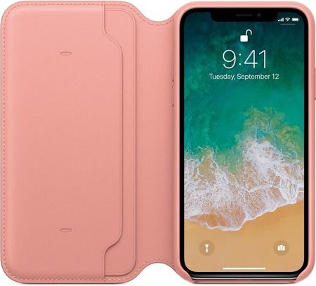 Apple iPhone X Leather Folio soft pink (MRGF2ZMA) - zdjęcie 2