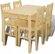 vidaXL Drewniany zestaw - 4 krzesła i stolik - Stoły z krzesłami