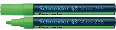 Marker kredowy SCHNEIDER Maxx 265 Deco, okrągły, 2-3mm, zawieszka, jasnozielony