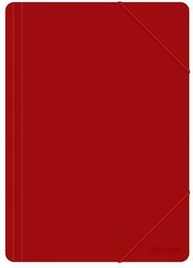 Teczka z gumką OFFICE PRODUCTS, A4, PP, 500mikr., 3-skrz., czerwona
