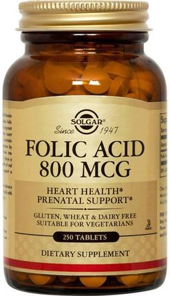 Solgar Folic Acid Kwas Foliowy 800 mcg - 250 tabl