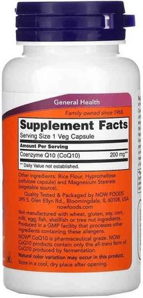 Now Foods Koenzym Q10 Coq10 60 kaps 200 Mg - zdjęcie 2