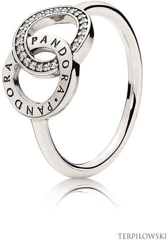 Pandora 155 ブラック/ピンク ミノー Pandora Red Heart Ring 198421C02 Rozmiar 54