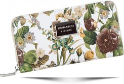 Modny Portfel Damski Diana&Co Firenze wzór Kwiatów Beżowy - zdjęcie 1