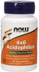Now 4x6 Acidophilus 6 Szczepow Probiotyk 60 kaps