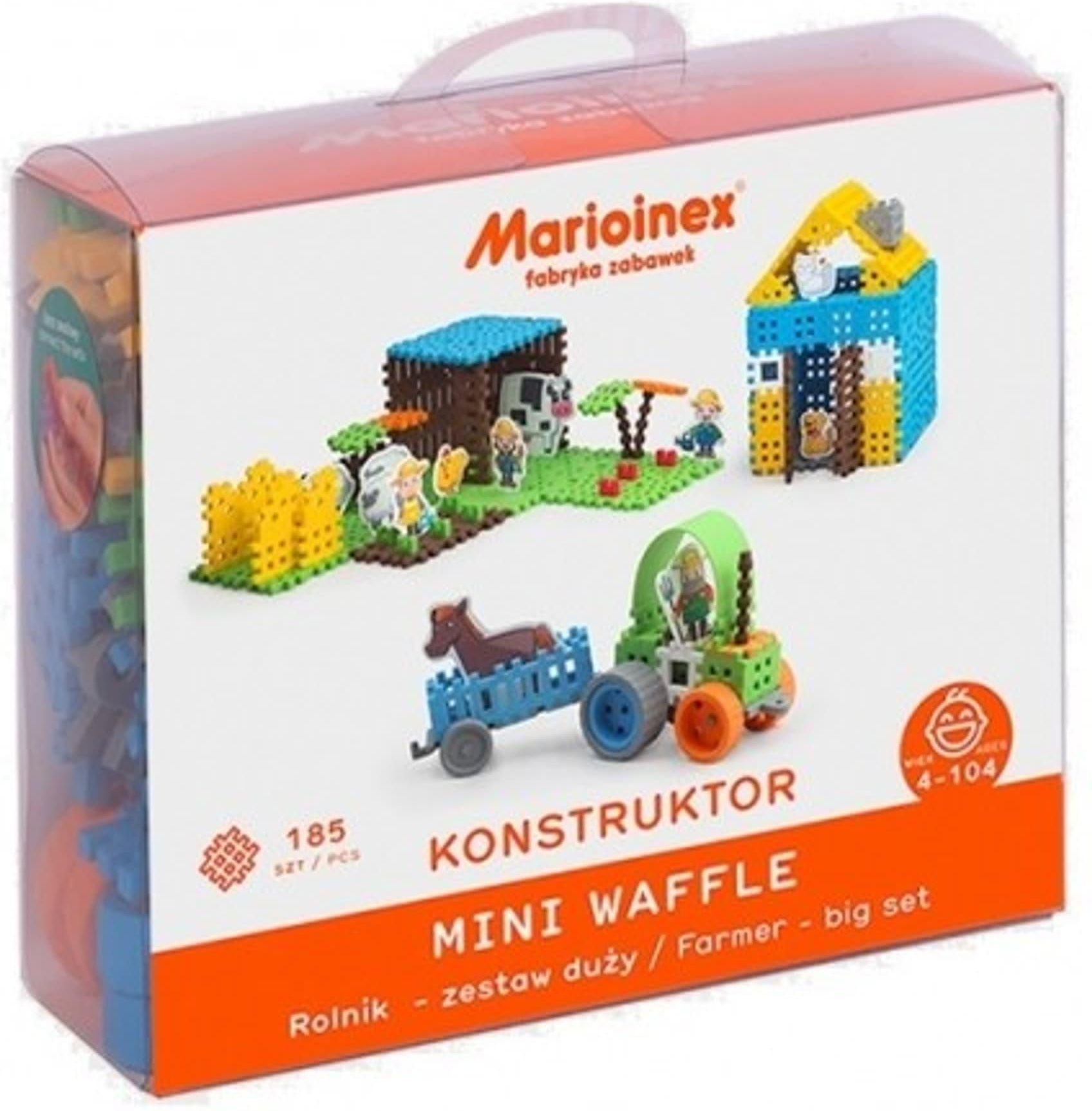 konstruktor spielzeug Marioinex Mini Waffle Konstruktor Rolnik 185El. 902561 - ceny i opinie