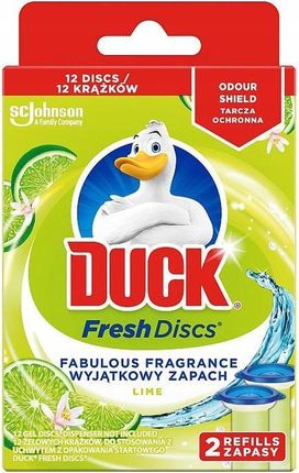 Duck Fresh Discs Lime Zapas Krążka Żelowego Do Toalety 72 Ml 2 Zapasy