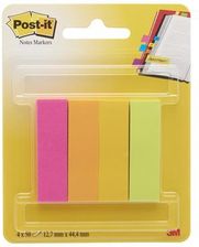 Zdjęcie Post-It-3M Znaczniki (670-4Ca-Eu), Papier, 12,7X44,4Mm, 4X50 Kart., Zawieszka, Mix Kolorów - Osiek