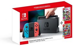 Konsola Nintendo Switch Joy-Con 32GB Niebiesko Czerwony + Splatoon 2 + Mario Odyssey - zdjęcie 1