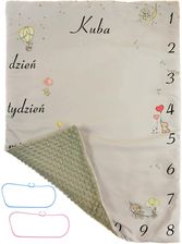 Komplet Minky Kocyk Z Imieniem Poduszka Do Wozka 6298622366