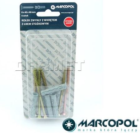 Marcopol Kołki Rozporowe Z Wkrętami 8x40x50mm 8 Szt. Marqb0101