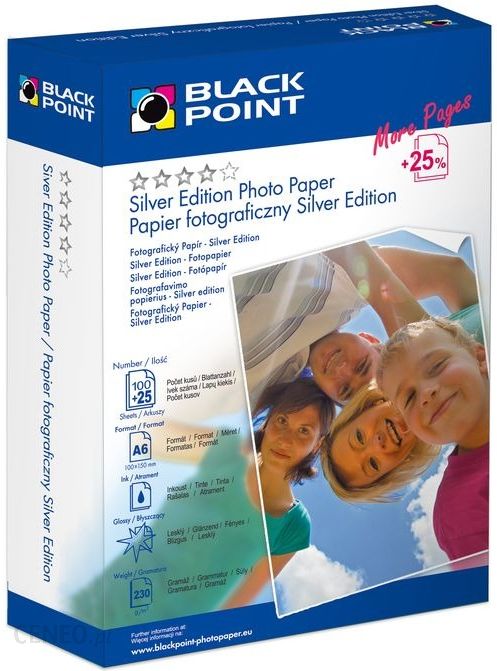 Papier fotograficzny Black Point foto A6 B 230 (125 arkuszy