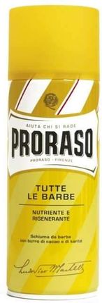 Proraso Tutte Le Barbe odżywcza pianka do golenia dla mężczyzn z masłem kakaowym i shea 400ml