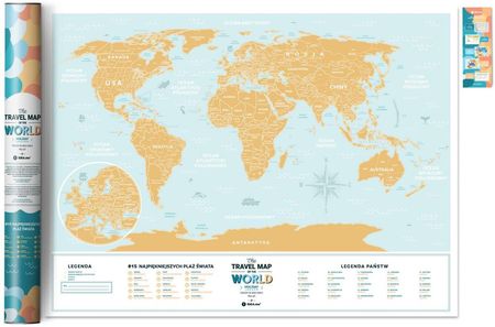 Mapa Zdrapka Świat. Travel Map Lagoon World Wersja