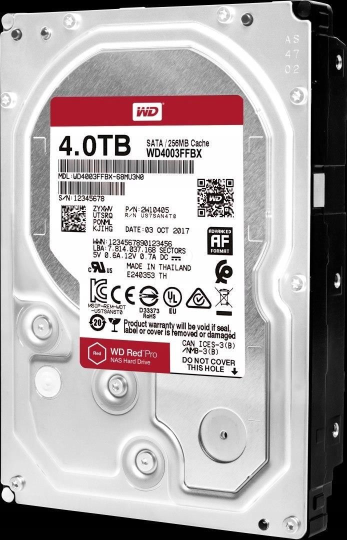 WD Red Pro 3.5 Disque dur interne pour NAS 8 à 16 baies 4 To 7200 RPM 64  Mo SATA 6Gb/s (WD4001FFSX - bulk)