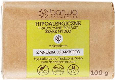 BARWA mydło szare hipoalergiczne z ekstraktem z mniszka lekarskiego 100g