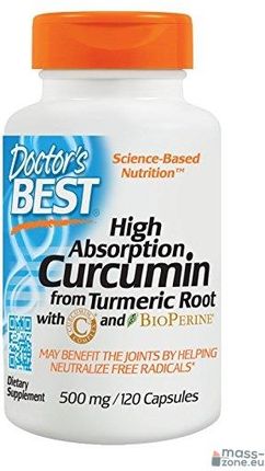 Doctor's Best High Absorption Curcumin From Turmeric Root with C3 Complex & BioPerine 500mg 120 kaps