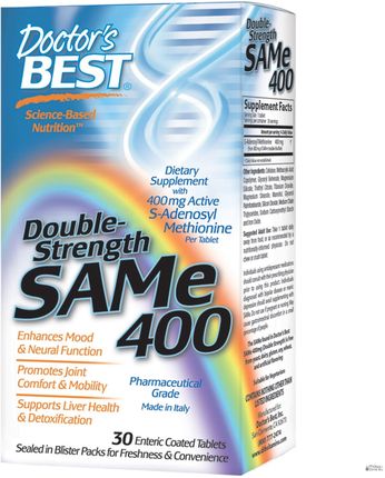 Doctor's Best SAM-e 400, Double-Strength 30 tabl