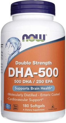 NOW FOODS DHA-500 Double Strength 500 DHA / 250 EPA 180 kaps
