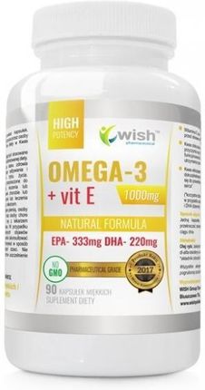 Wish Pharmaceutical Omega 3 1000mg Forte Gold EPA330 DHA220 +  Witamina E 90 kaps