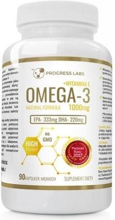 Progress Labs Omega-3 Forte Gold EPA330 DHA220 + witamina E 90kapsułek