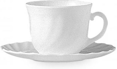 Arcoroc Trianon - 6 Tazze Da Caffè In Vetro Opale Bianco - 290 Ml - Lavabili In Lavastoviglie