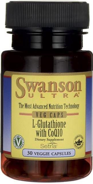 Swanson L-Glutation Z Koenzymem Q10 L-Glutathione 200mg With Coq10 100mg 30kaps