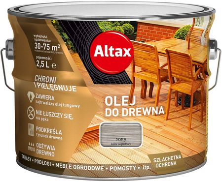 Altax Olej Do Drewna Szary 2,5 L